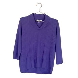 Alia Petite Light Sweater 3/4 Sleeve purple Women's Size petite medium